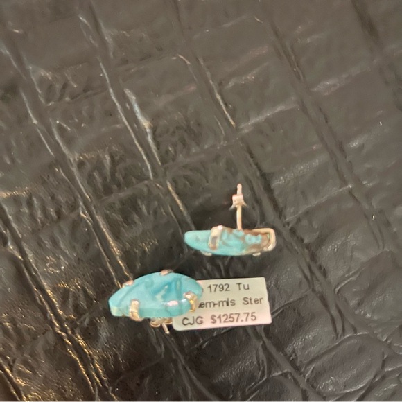 Sterling silver 925 One of a kind Royston Turquoise earrings 16.77 carats - Picture 8 of 9